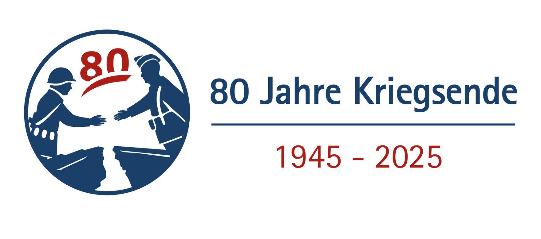 Blaues Logo zum 80 jährigen Kriegsende