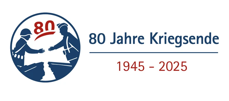 Blaues Logo zum 80 jährigen Kriegsende