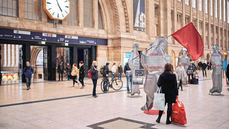 Ausstellung im Hauptbahnhof Leipzig